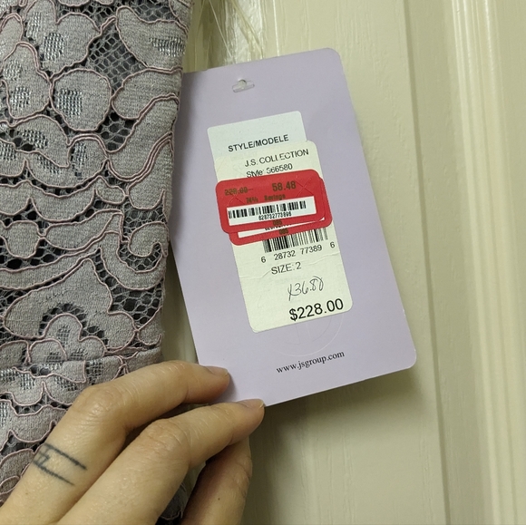 NWT JS Collections lavender lace formal dress size 2 - Picture 2 of 4